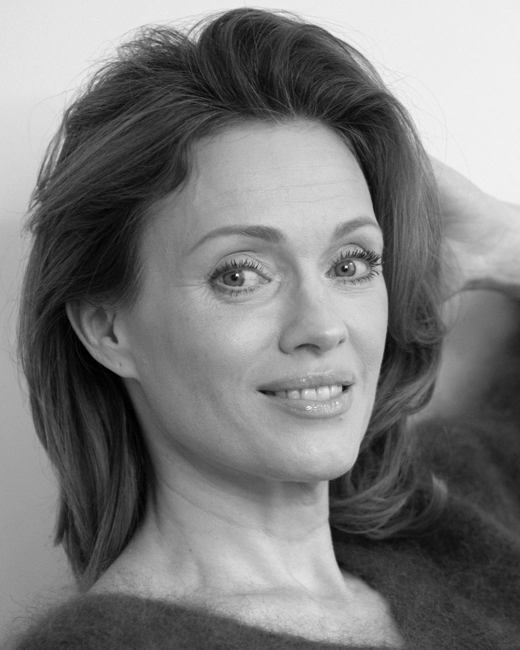 Black and white portrait of Krista Soltin